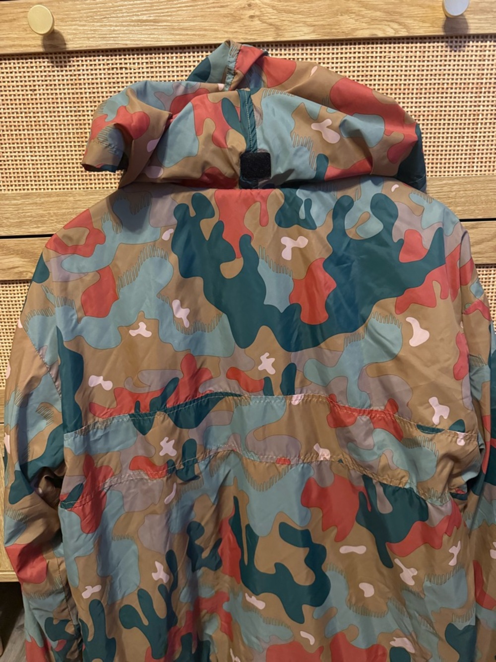Obey Camo Windbreaker Jacket in Green, Brown & Red - Picture 5 of 7